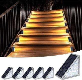 OEM Juego De 6 Luces Solares Impermeables Ip65 Para Escaleras, Patio, Porche Y Jard&iacute;n. Decoraci&oacute;n Exterior Moderna Y Funcional