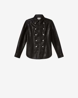 Isabel Marant Chemise Valdy En Cuir - Femme - Noir - Taille 34 - Isabel Marant - Id&eacute;es de cadeaux pour femme