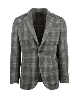 L.B.M. 1911 Grey Wool Cotton Polyamide Blazer Jacket
