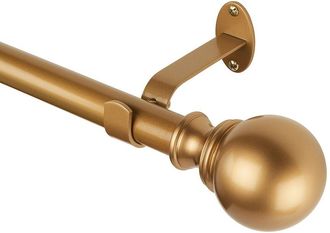 Elrene Cordelia Single Curtain Rod With Globe Ball Finial