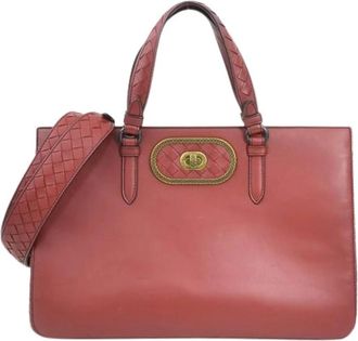 Bottega Veneta Pre-owned Handbags, female, Red, Size: ONE SIZE Pre-owned Fabric Handbag