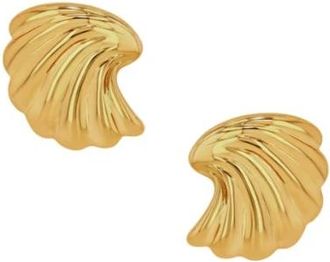 Anine Bing Gebogen Schelp Oorbellen - Dames - Oorbellen - Geel - ONE Size - Accessoires