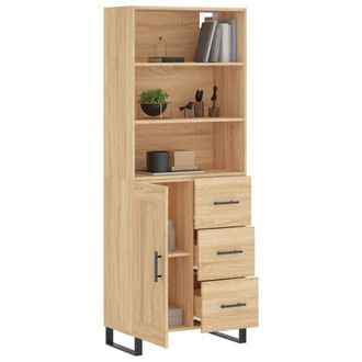 Berkfield Home Highboard Sonoma Oak 69.5x34x180 cm Engineered Wood in Light Brown