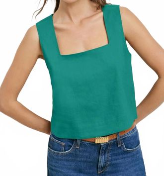 Favorite Daughter Linen Abby Top In Green