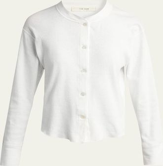 The Row Gano Cropped Cotton Jersey Henley Shirt