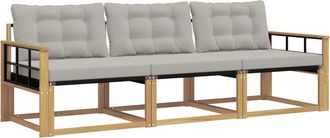 vidaXL Conjunto De Sof&aacute;s De Exterior 3 Uds. Blanco Y Gris Claro Vidaxl