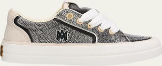 Amiri Mens Pebbled Sunset Grained Leather Low-Top Sneakers