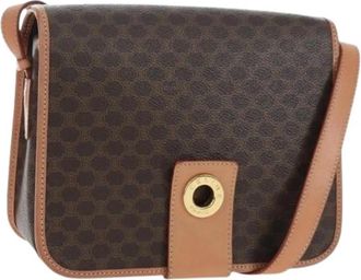 Celine Pre-owned Vintage Macadam Shoulder Bag - Dames - Vintage Schoudertas - Bruin - ONE Size - Leer - Vintage
