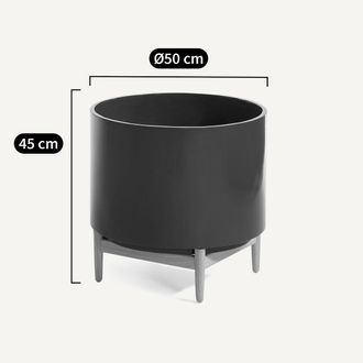 AM.PM Bloempot op poot in hevea, H45cm, Florian