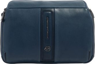Piquadro Victor Crossbody Tas voor i Pad mini - Heren - Schoudertassen - Blauw - ONE Size - Leer - Tassen