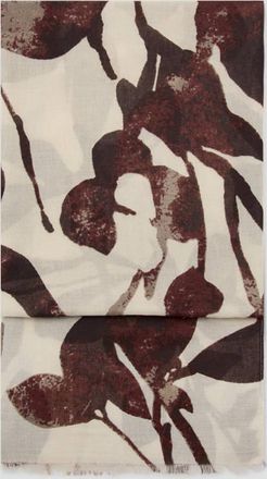 Mango Foulard stampa bordi sfilacciati cioccolato - Donna - Taglia unica - MANGO