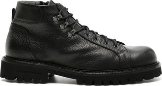 Casadei Zwarte Leren Casual Trainers Sneakers - Heren - Veterlaarzen - Zwart - 43 EU - Leer - Schoenen