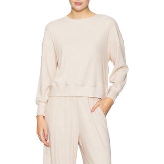 Melloday Relaxed Rib Top in Heather Taupe at Nordstrom, Size X-Small