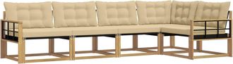 vidaXL Conjunto De Sof&aacute;s De Exterior 5 Uds. Y Beige Vidaxl
