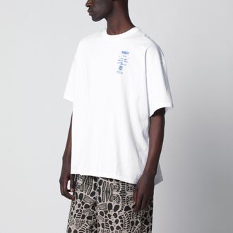 Brain Dead T-shirt bianca con stampe logo