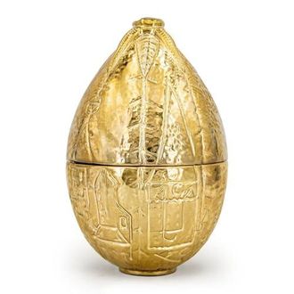 Harry Potter Vela Perfumada Golden Egg (320 G), Producto Oficial En Dise&ntilde;o De Huevo Dorado, Vela De Cer&aacute;mica Con Aroma Fresco (t&eacute; Verde, S&aacute;ndalo), Mecha De Algod&oacute;n