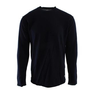 C.P. Company Long Sleeve Tops, male, Blue, Size: L Round-neck Knitwear