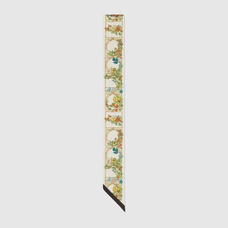 Gucci Printed Silk Ribbon, White