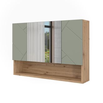 Vicco Armario Con Espejo Para Ba&ntilde;o Irma, Verde Salvia, 80.1 X 55 Cm, Vicco