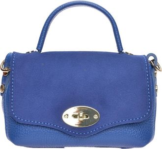 Roberta M Blauw Rundleer Tas
