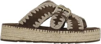 Mou Leren gespslipper - Dames - Sandalen - Bruin - 38 EU - Leer - Schoenen