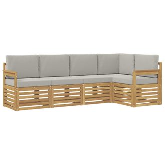 vidaXL Conjunto De Sof&aacute;s De Exterior 5 Pcs Blanco Y Gris Claro Vidaxl