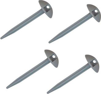 OEM Picchetti In Plastica Per Tenda - Picchetti Per Tendalino - Campeggio E Giardinaggio - Testa A Cupola Con Foro Di Estrazione - 50 Pezzi - Grigio