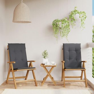 vidaXL Sillas Plegables Reclinables Con Cojines, 2 Unidades, Madera Maciza De Teca. Vidaxl