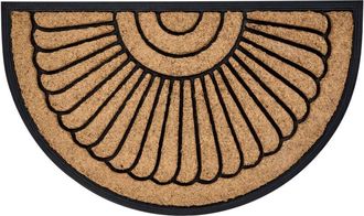 Beliani Beliani - Felpudo Moderno De Interior 40 X 60 Cm Forma Semicircular Reverso De Corcho Antideslizante Natural Koryak