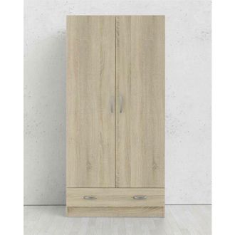 Dmora Dmora - Armoire à deux portes et un tiroir, couleur chêne, 79 x 35 x h171 cm