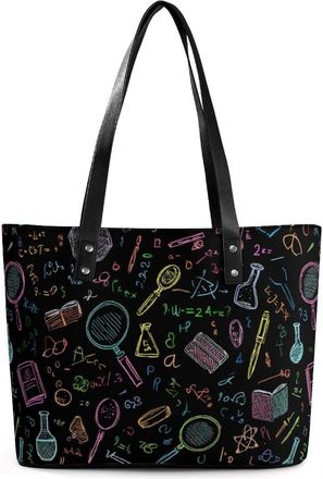 Generic Science Abstract Math Chemistry Print Tote Bags for Women Cute Shoulder Purses Handbags