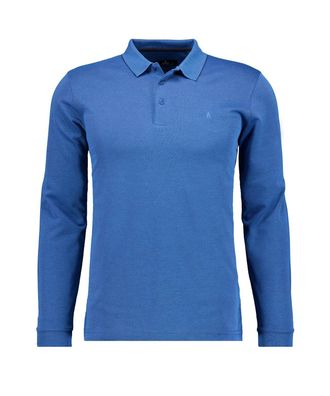 Ragman Poloshirt RAGMAN, Herren, Gr. XXL, blau (blau, melange, 765), Baumwollmischung, regular fit, ohne Ausschnitt, Shirts Poloshirt