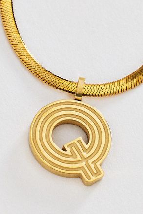 Anthropologie Water Resistant Initial Necklace