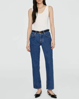 Anine Bing Ginny Natural Drape Bodysuit In Off White