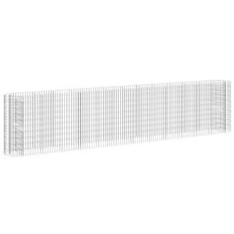 Berkfield Home Gabion Raised Bed Galvanised Iron 470x50x100 cm in Silver | Size: 470 x 50 x 100 cm