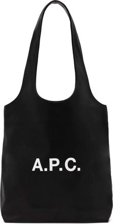 A.P.C. Borsa tote con placca logo - Nero