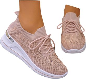 Generic Trainers Womens Sports Shoes Gym Fashionable Trainers Soft Sole Walking Shoes Breathable Leisure Shoes Lightweight Outdoor Shoes Comfortable Training 