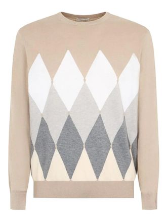 Ballantyne diamond-print jumper - Neutrals