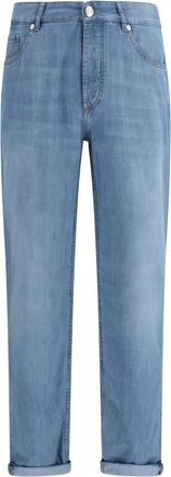 Brunello Cucinelli Blue Straight Mid Rise Jeans