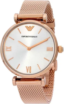 Emporio Armani Retro Silver Dial Ladies Watch AR1956