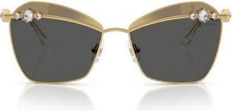 Swarovski 57mm Butterfly Sunglasses in Gold /Grey Tampo Gold at Nordstrom