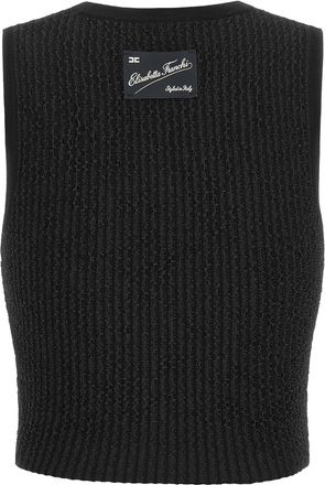 Elisabetta Franchi Ribbed Knit Tank Top - Black