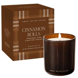 Sweet Water Decor Premium Boxed Fall Candle in Cinnamon Rolls - Amber Jar at Nordstrom