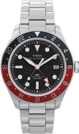 Timex The Waterbury Heritage GMT Automatic Bracelet Watch, 41.5mm in Silver-Tone at Nordstrom