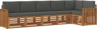 vidaXL Conjunto De Sof&aacute;s De Exterior 6 Uds. Natural Y Antracita Vidaxl