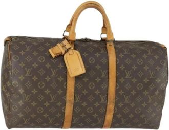 Louis Vuitton Pre-owned Weekend Bags, female, Brown, Size: ONE SIZE Pre-owned Canvas Weekend Bag
