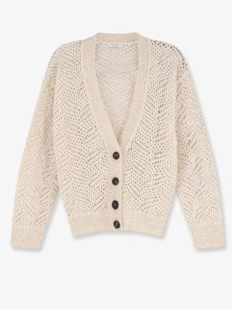 Brunello Cucinelli Cardigan in misto mohair con iconico motivo Dazzling - BRUNELLO CUCINELLI - gender_Woman