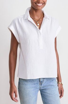 Vineyard Vines Cotton Short Sleeve Shirt in White Cap at Nordstrom, Size X-Large