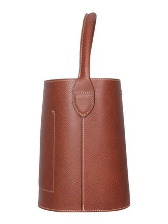 Longchamp Womens Cuir De Russie Bucket Bag Brown Leather Handbags Hand