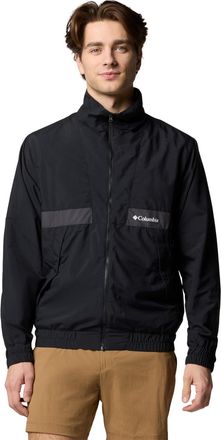 Columbia Mens Spire Valley Windbreaker, Black/Shark, Medium